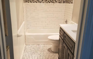Mosaic floor and tub surround